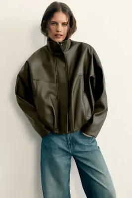 Pull & Bear Suni deri balon ceket
