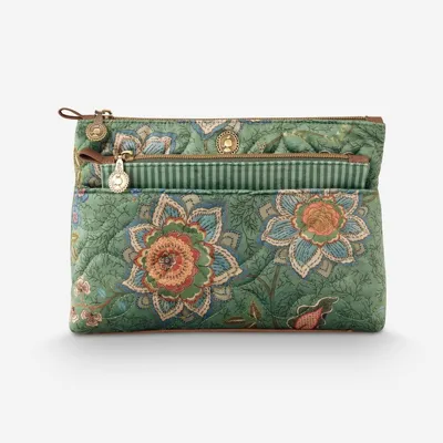 Pip Studio Yeşil Polyester Makyaj Çantası 26x7,5x18 cm