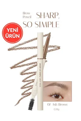 CLIO İnce Ve Kalın Çizim Sunan, Fırçalı Kaş Kalemi Sharp So Simple Brow Pencil (02 Ash Brown)