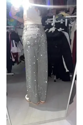 İsra Ayyıldız Moonstar Collection Viral One Diamond Full Taşlı Yüksek Bel Jean