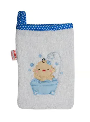 AnkiToys Sevimli Bebek Banyo Lifi & Kesesi Mavi