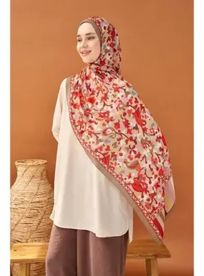 Silk Home Riva Şal Tencel Botanical Floral Vizon