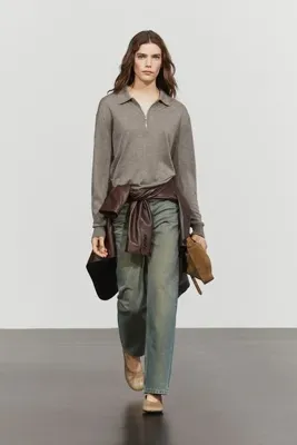 Massimo Dutti Yünlü fermuarlı triko kazak