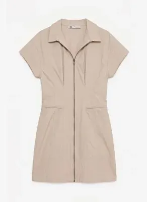 BSL Fermuar Kapama Cotton Mini Elbise