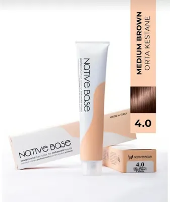 Native Base Saç Boyası 4.0 Orta Kestane 100 ml