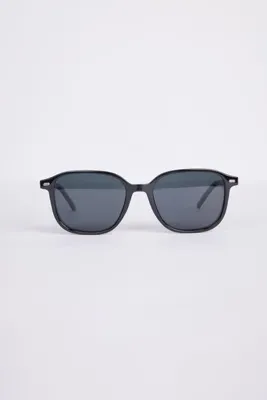 Tudors Unisex Minimalist Tasarım Köşeli Oval Siyah Güneş Gözlüğü