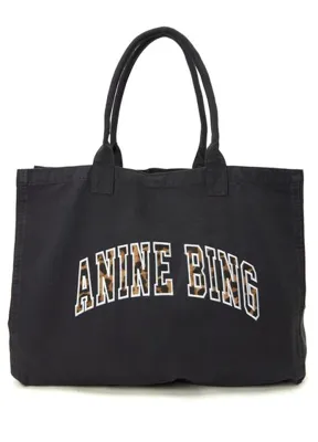 Anine Bing Leo Siyah Kadın Kanvas Alışveriş Çantası