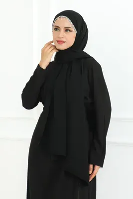 ALLURİNG THE BETTER ONE TASARIM ABİYE ŞAL SİYAH