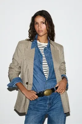 LEFTIES KADIN Süet oversize blazer