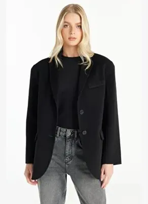 Ted Baker SİYAH EL DİKİŞİ YÜN BLAZER