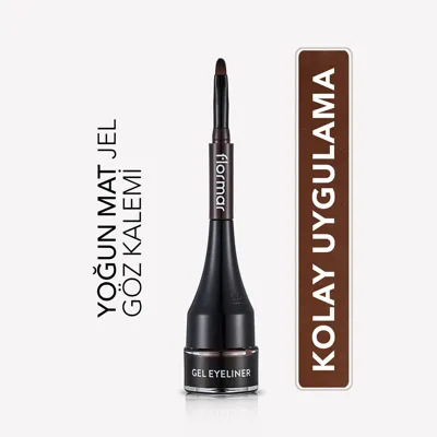 Flormar Yoğun Pigmentli Mat Bitişli Kendinden Fırçalı Jel Eyeliner 003 Brown