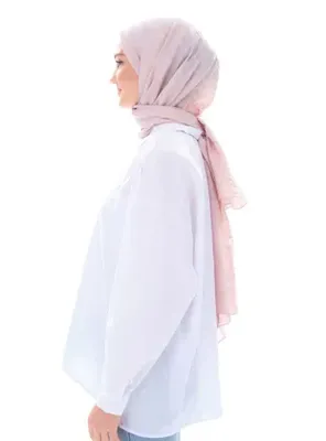 19v69 ITALIA Baklava Desen Jakar Elegante Seri Viscon Şal Askısı ile Birlikte 75x200 Bulut Pembe-Cloud Pink