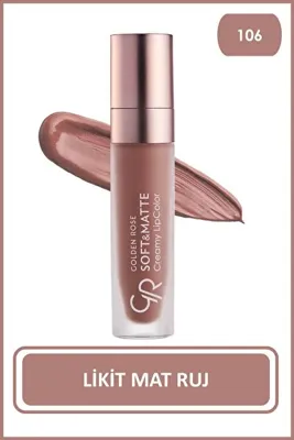 Golden Rose Soft&Matte Creamy Lipcolor - 106 - Yumuşak&Mat Likit Ruj