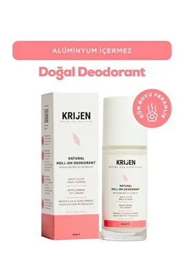 Krijen Doğal Deodorant - Beyaz Zambak & Tatlı Badem Roll-On Deodorant 50 ml - Bitkisel