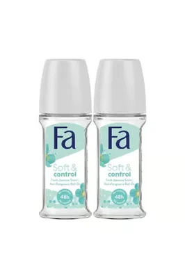 SOFT & Control Roll-On 50 ml Kadın Deodorant - 2 Adet 48 Saat Kalıcı Yasemin Ferahlığı