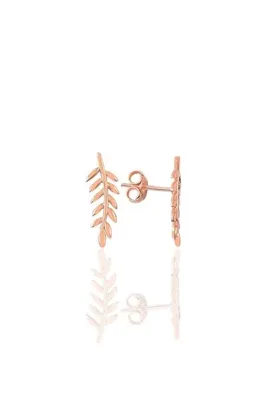 Söğütlü Silver Gümüş Yaprak Modeli Küpe Sgtl9436