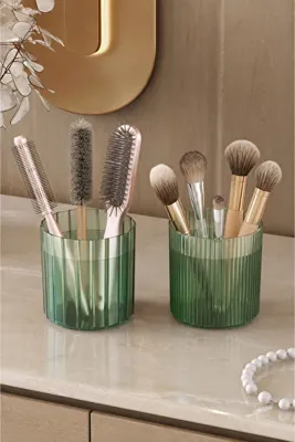 Pufwin Home 2 Adet Makyaj Fırçası Ve Tarak Düzenleyici Çok Amaçlı Kozmetik Banyo Düzenleme Kutusu Organizer Set