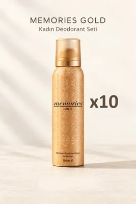Hunca Memories Gold Kadın Perfumed Deodronat Spray For Women 150 ml 10adet