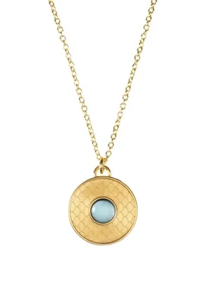 Halcyon Days Salamander Cabochon Aquamarine Gold 18 Ayar Altın Kaplama Kadın Kolye