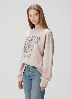 Golden Goose Pudra Logo Baskılı Sweatshirt