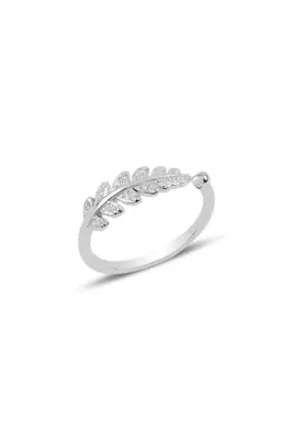 Söğütlü Silver Gümüş Ayarlamalı Yaprak Modeli Yüzük Sgtl9947