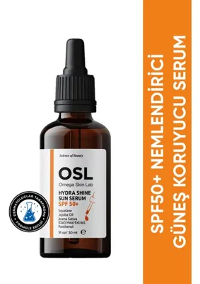 Osl Omega Skin Lab SPF50 Nemlendirici Güneş Koruyucu Serum - Hydra Shine Sun Serum SPF50  30ml