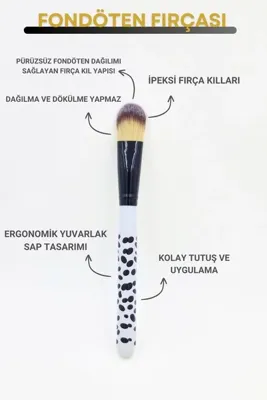 Dvl Fondöten Fırçası - Pürüzsüz Dağılım Sağlayan Fondöten Fırçası, Makyaj Fırçası