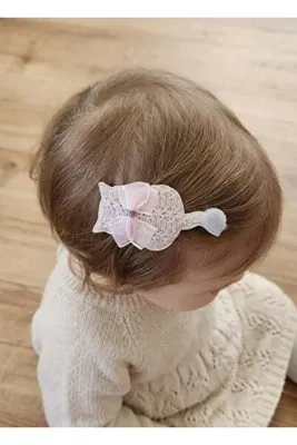 Toka Delisi Bebekler İçin Kedicik Figürlü Pembe Gri Saçsız Bebek Tokası