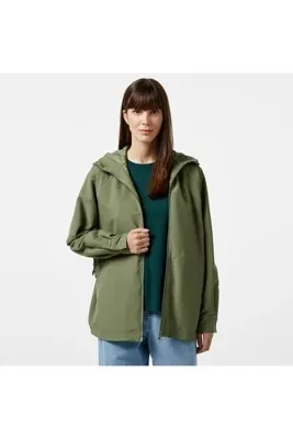 Lacoste Kadın Relaxed Fit Kapüşonlu Haki Ceket