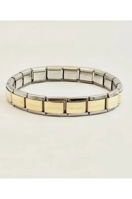 DEMİR ACCESORİES Çelik Bileklik Çift Renk Gold-Gümüş İtalyan Charm Bileklik