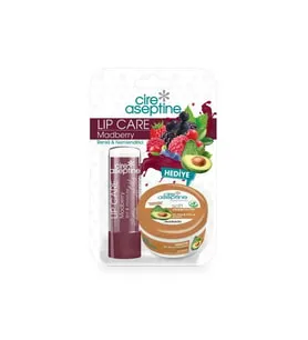Cire Aseptine Dudak bakım kremi Lip Care Madberry Renkli Dudak Bakım Kremi 4,5 G + Avokado Krem Hediyeli
