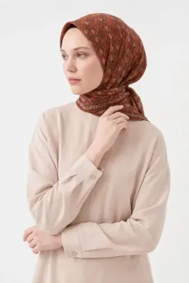 Silk Home Soft Eşarp Minimal Motif Turuncu