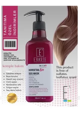 e'raste SAÇI ONARAN VE GÜÇLENDİREN HORSETAIL SAÇ MASKESİ 500 ML