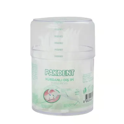 PAKDENT Kürdanlı Diş İpi Silindir Kutu 50 Adet