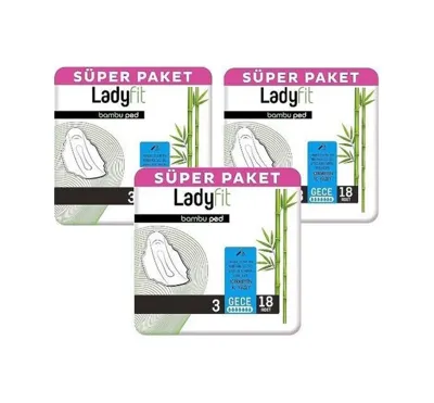 Lady Fit Ladyfit Bambu Ped Gece 3 x 18'li