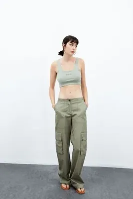 Bassigue Magnolia Cargo Pantolon - Su Yeşili