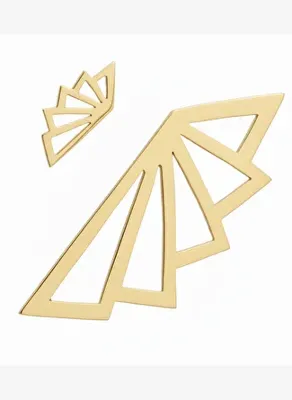 Linya Jewellery Asimetrik Üçgen Küpe Gold