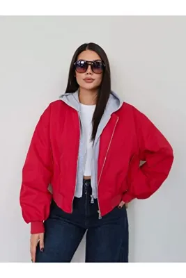 ESRAHELVACI Kapüşonlu Bomber Mont