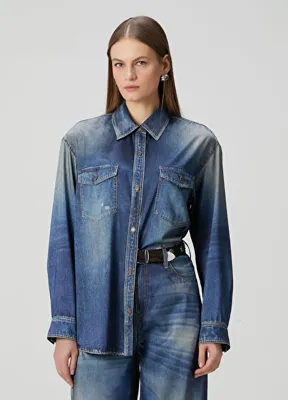 Golden Goose Mavi Denim Gömlek