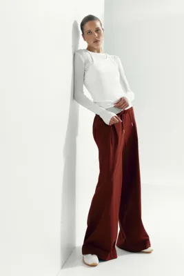 H&M Pili Detaylı ve Büzgü Bağlı Pantolon