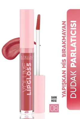 Lollis Volume Lipgloss 08 Dark Rose / Dudak Parlatıcı 08 Dark Rose