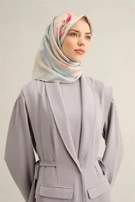 Armine Çiçek Desenli Saf İpek Sura Eşarp 9305D 80
