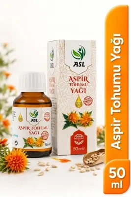 Genel Markalar Aspir Tohumu Yağı 50 ml %100 Saf Doğal Soğuk Pres Bitkisel Bakım Yağı | Cilt, Saç ve Masaj İçin