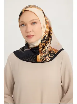 Schaless Saltanat Arabası -Gri - %100 İpek Twill Eşarp - Schaless