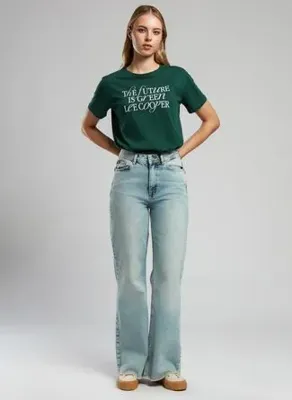 Lee Cooper Açık Mavi Kadın Yüksek Bel Straight Denim Pantolon 252 LCF 121009 SANDY RASTABAN LIGHT