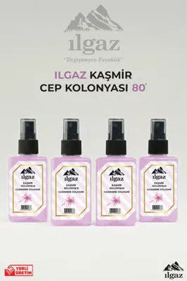 ILGAZ Kaşmir Sprey Kolonya Cep Boy Elegance Series 4'lü Eko Paket - 4x50 ml