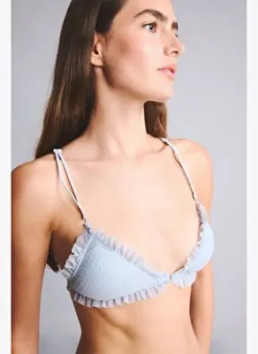 Defacto Tül Kumaş Çıkarılabilir Kap Pedli Balensiz Açık Mavi Bralet