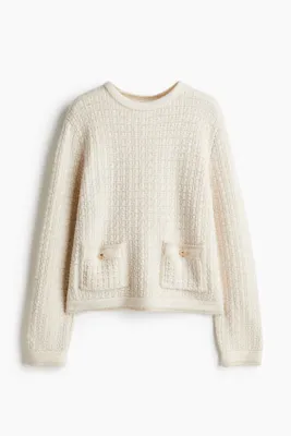 H&M Delik Desenli Triko Kazak