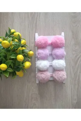 damlakidsmoda Kız Çocuk Bebek Bandana Seti Soft Renkler Pastel Ton 4 lu
