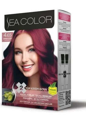 SEA COLOR Set Saç Boyası 4.65 Şarap Kızılı